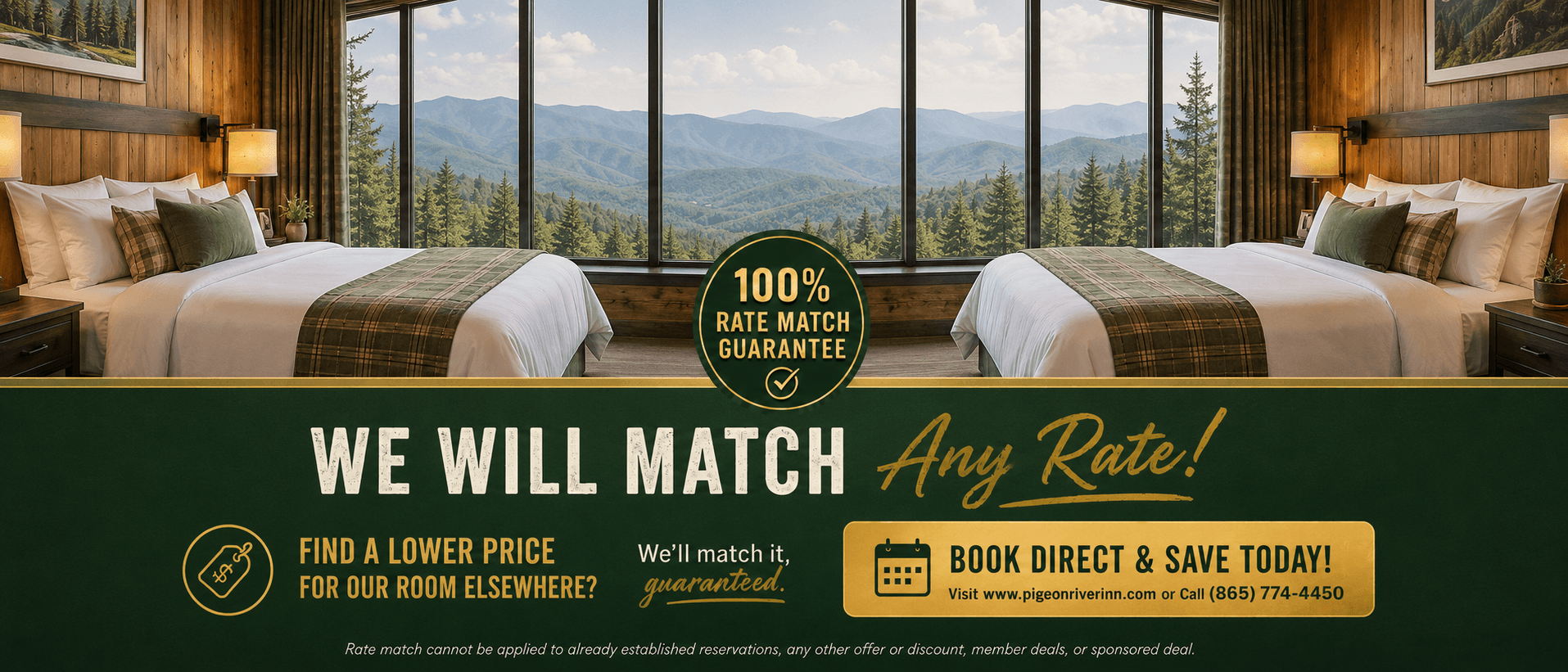 We will match any rate - book direct and save